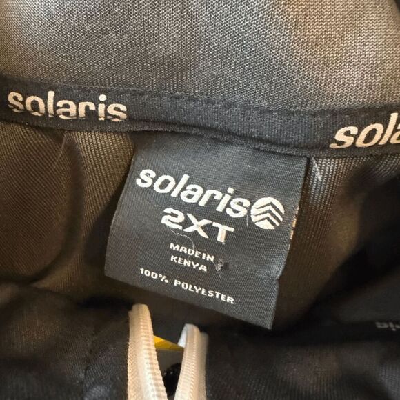 Solaris Mens Reflective Trim Moisture Wicking Iconic Track Jacket‎ Black 2XT NWT - Picture 3 of 10